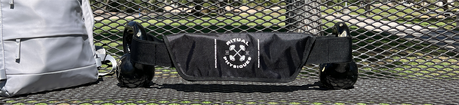 Ritual Physiques' Hip Thrust Belt can be used at the gym, the park, home, or anywhere you can take it.